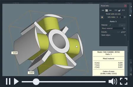 3D-Tool mit mehrfarbigem 3D-Modell eines geometrischen Objekts.