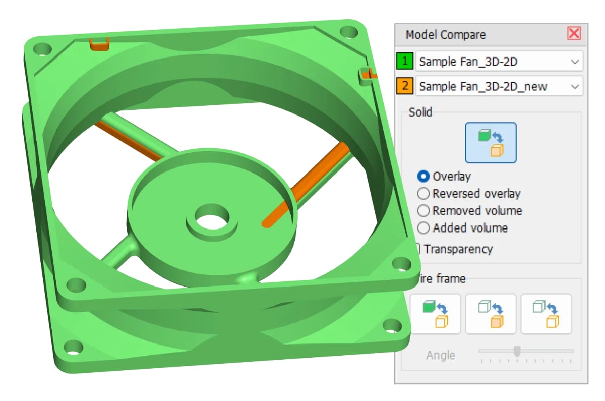 Vergleich eines Prototypenmodells mit einem aktuellen CAD-Modellstand