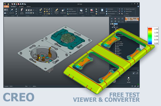 Screenshot vom 3D-Tool CREO-Viewer und Konverter