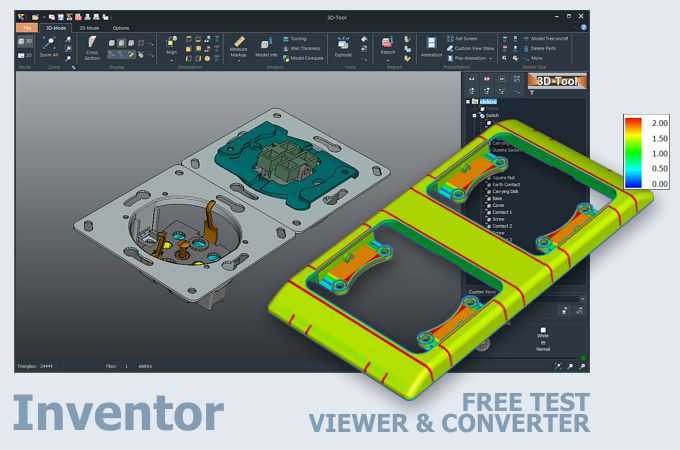 Screenshot vom 3D-Tool Inventor-Viewer und Konverter