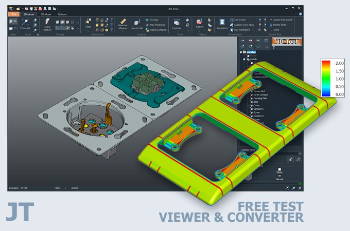 Screenshot vom 3D-Tool JT-Viewer und Konverter