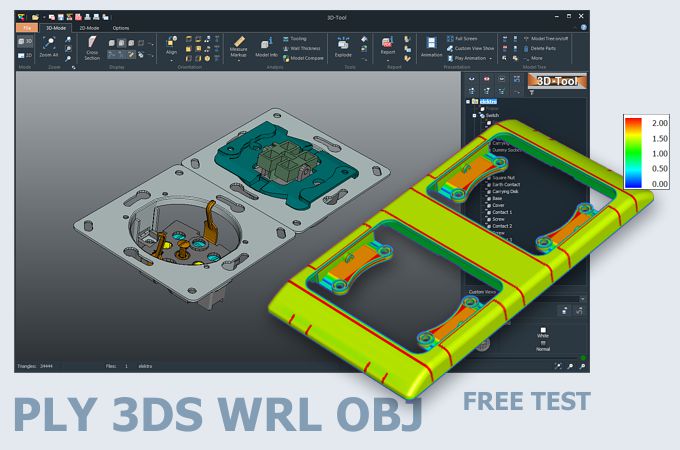 Screenshot vom 3D-Tool ply-3ds-wrl-obj-Viewer