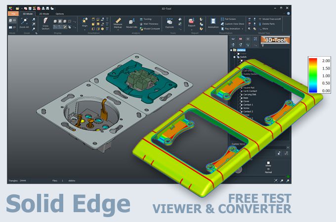 Screenshot vom 3D-Tool Solid Edge Viewer und Konverter