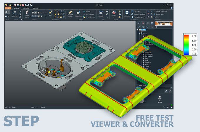 Screenshot vom 3D-Tool STEP-Viewer und Konverter