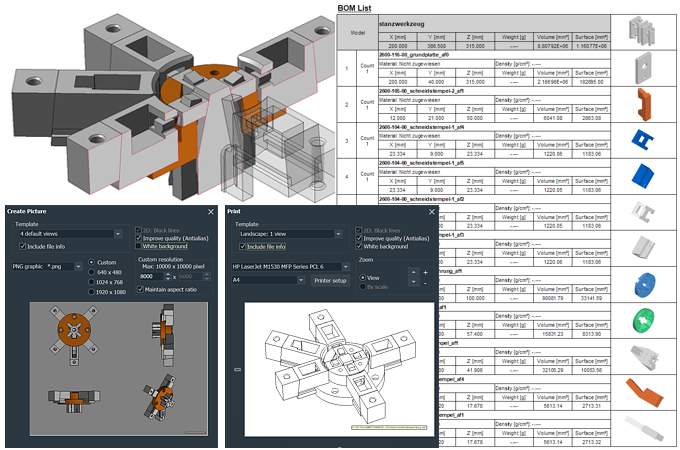 Präsentation und Dokumentation von 3D-CAD-Modellen