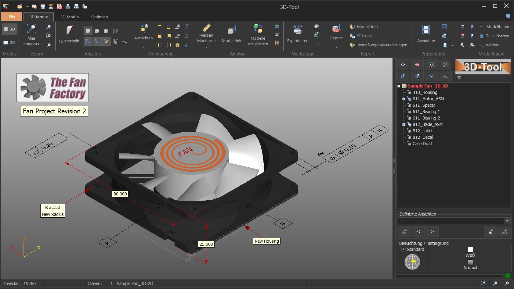 3D CAD Viewer mit benutzerfreundlichen Messwerkzeugen