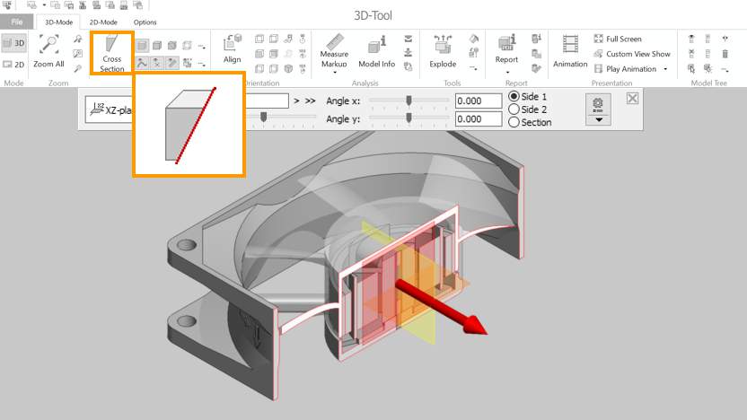 Dynamische Querschnitte mit dem 3D-Tool CAD Viewer und Konverter