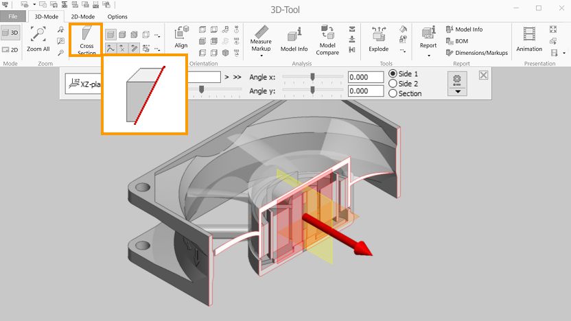 Dynamische Querschnitte mit dem 3D-Tool CAD Viewer und Konverter